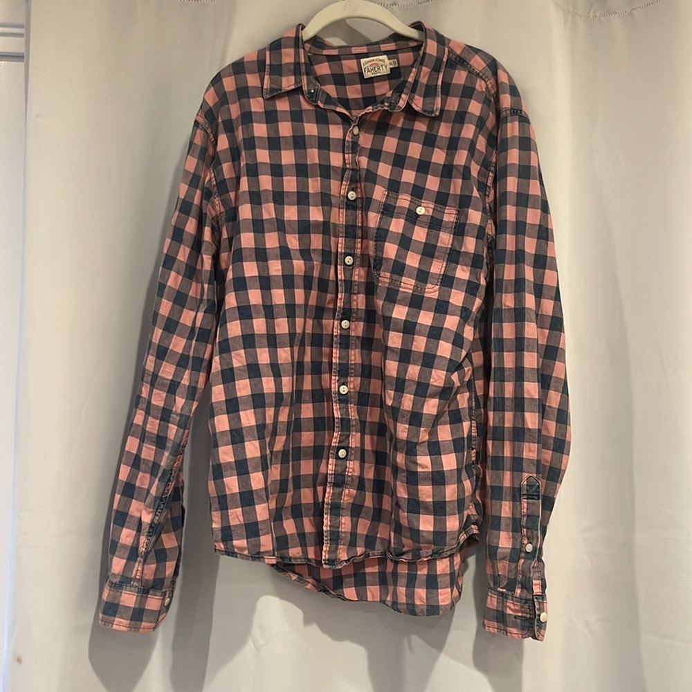 Faherty Plaid Long Sleeve Button Down Shirt